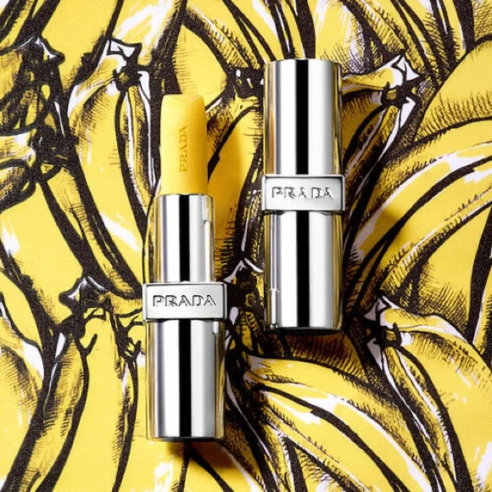 Prada🤍Balm Lip Frosting Care Mini Lipstick Balm in Banana Yellow NIB